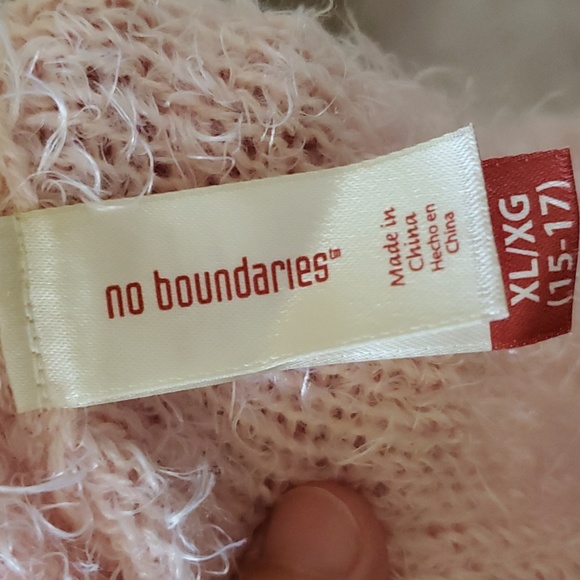 No Boundaries XL fuzzy cropped quarter sleeve open front cardi - Picture 6 of 7